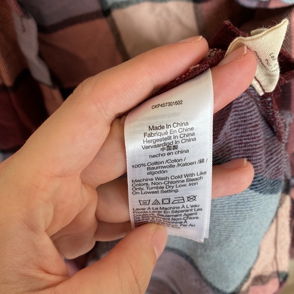 Pink and Blue Madewell Flannel -S - Picture 6 of 6